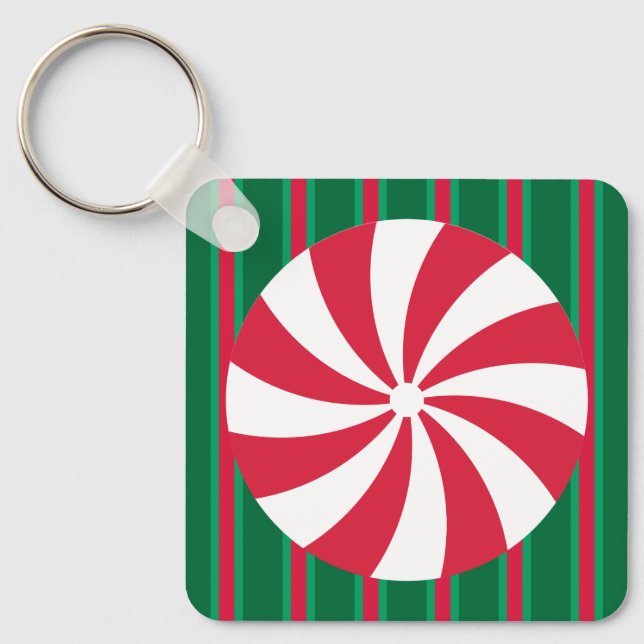 Fun and Fancy Christmas Peppermint Candy Key Ring (Front)