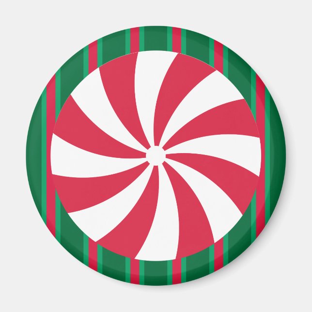 Fun and Fancy Christmas Peppermint Candy Magnet (Front)