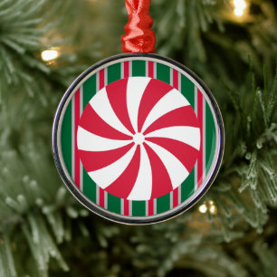 Fun and Fancy Christmas Peppermint Candy Metal Tree Decoration