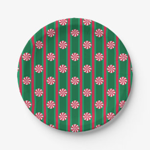 Fun and Fancy Christmas Peppermint Candy Paper Plate