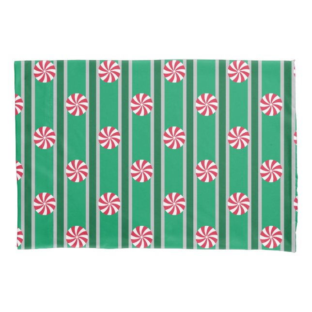 Fun and Fancy Christmas Peppermint Candy Pillowcase (Front)