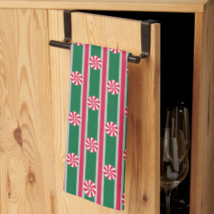 Fun and Fancy Christmas Peppermint Candy Tea Towel