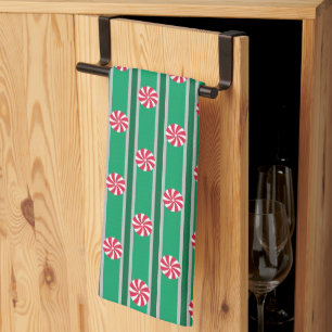 Fun and Fancy Christmas Peppermint Candy Tea Towel