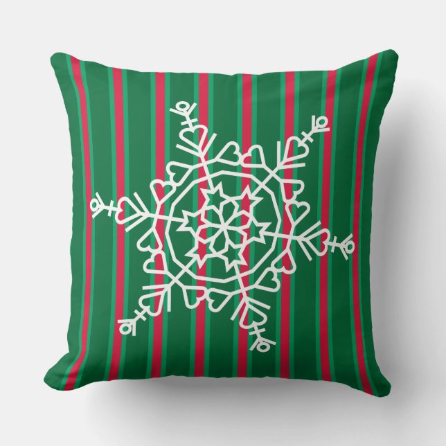 Fun and Fancy Christmas Snowflake Cushion (Front)