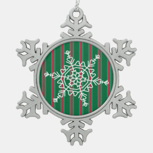 Fun and Fancy Christmas Snowflake Snowflake Pewter Christmas Ornament