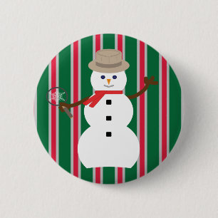 Fun and Fancy Christmas Snowman Detective 6 Cm Round Badge
