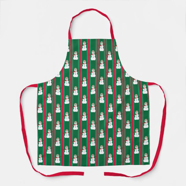 Fun and Fancy Christmas Snowman Detective Apron (Front)