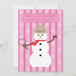 Fun and Fancy Christmas Snowman Detective Holiday Card