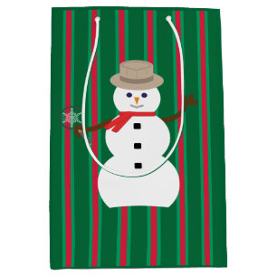 Fun and Fancy Christmas Snowman Detective Medium Gift Bag