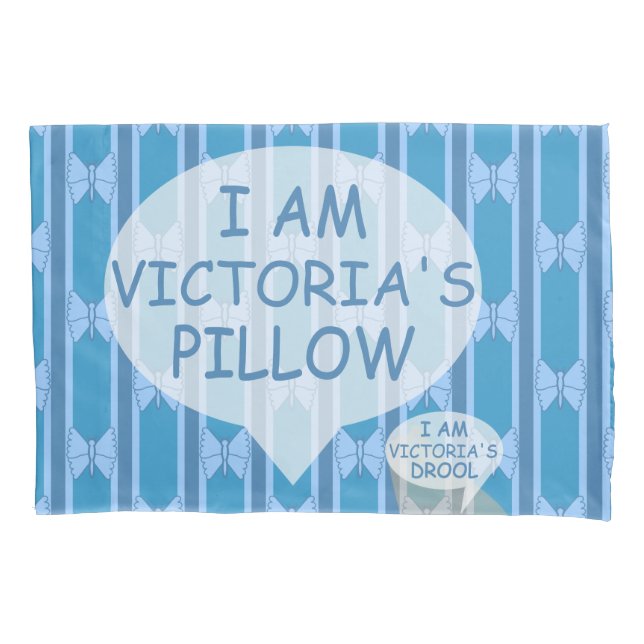 Fun and Fancy Customisable Butterfly Striped Pillowcase (Front)