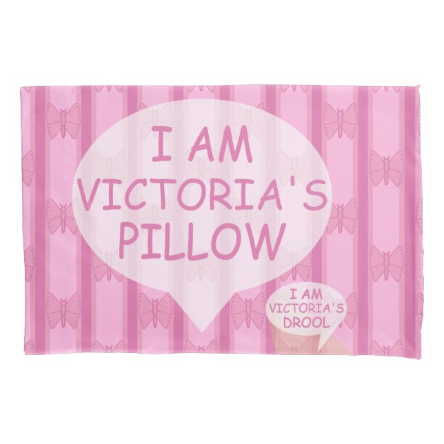 Fun and Fancy Customisable Butterfly Striped Pillowcase (Front)