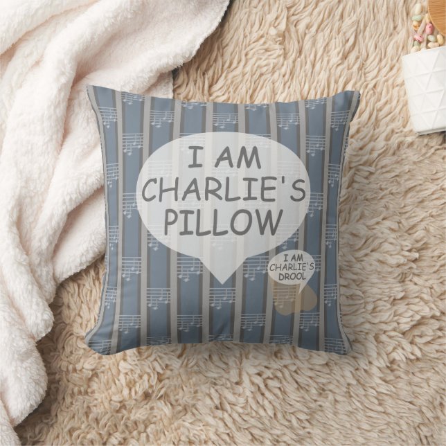 Fun and Fancy Customisable Grey Music Note Cushion (Blanket)