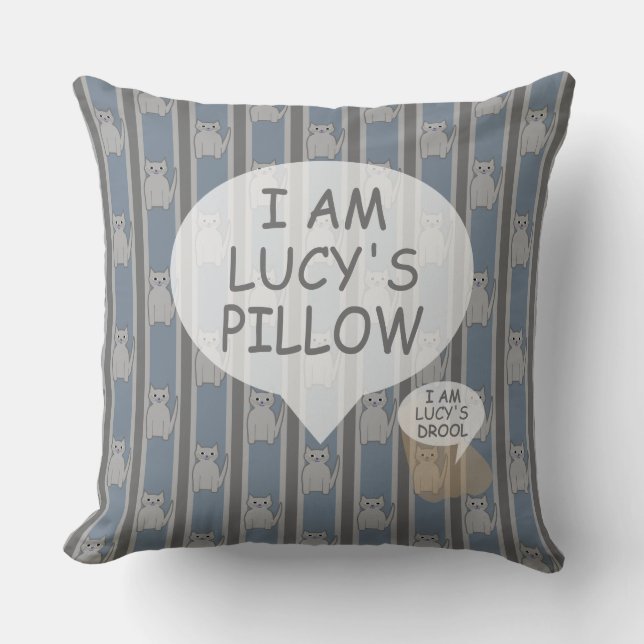 Fun and Fancy Customisable Kitty Striped Cushion (Front)