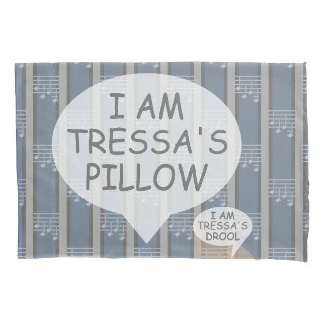 Fun and Fancy Customisable Music Note Striped Pillowcase (Front)