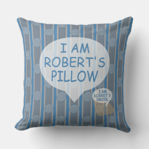 Fun and Fancy Customizable Blue Gray Spiral Cushion