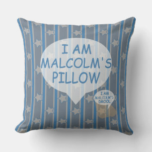Fun and Fancy Customizable Blue Gray Star Cushion