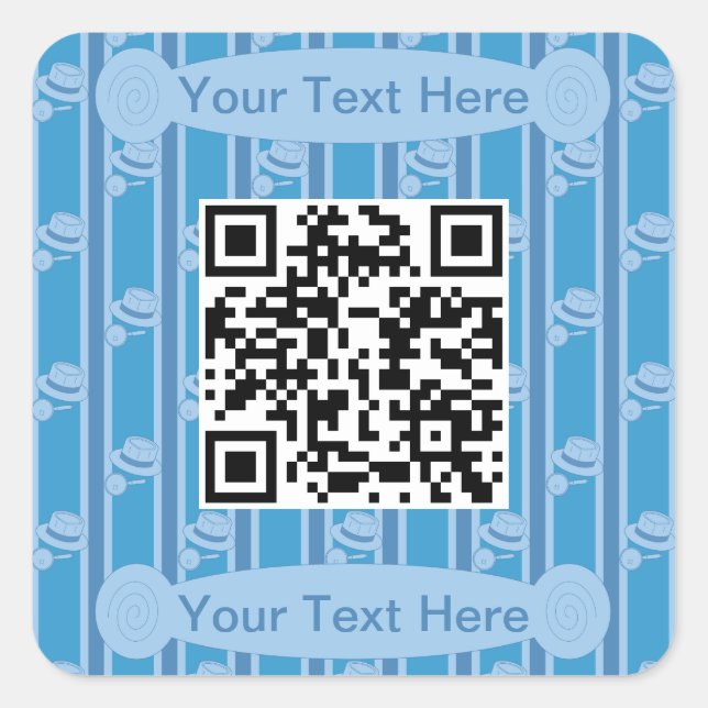 Fun and Fancy Detective QR Code Square Sticker (Front)