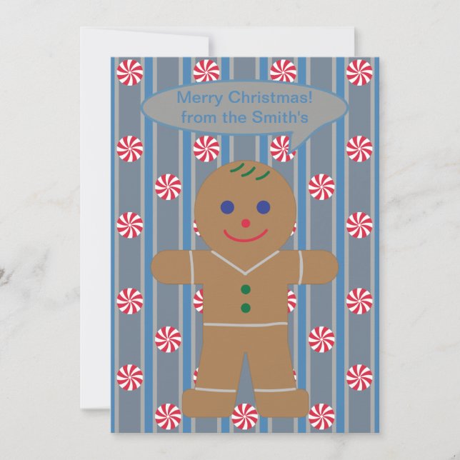 Fun and Fancy Gingerbread Man Holiday Card (Front)