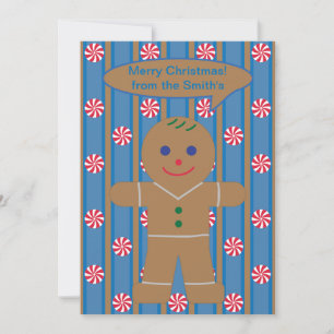 Fun and Fancy Gingerbread Man Holiday Card