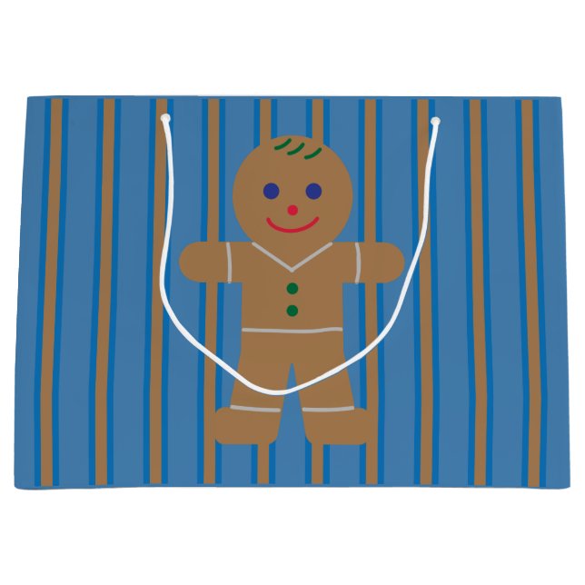 Fun and Fancy Gingerbread Man Large Gift Bag (Front)
