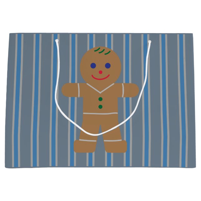 Fun and Fancy Gingerbread Man Large Gift Bag (Front)