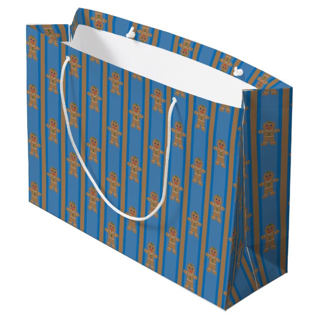 Fun and Fancy Gingerbread Man Large Gift Bag (Back Angled)