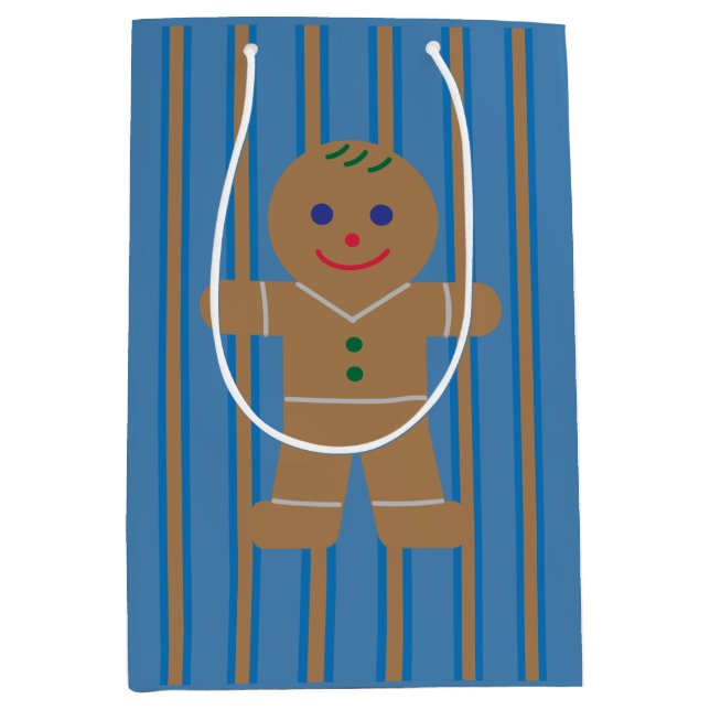 Fun and Fancy Gingerbread Man Medium Gift Bag (Front)
