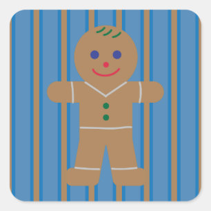 Fun and Fancy Gingerbread Man Square Sticker