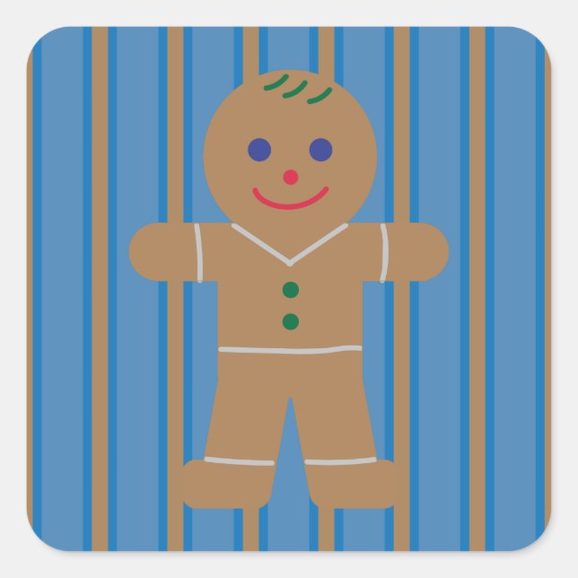 Fun and Fancy Gingerbread Man Square Sticker (Front)