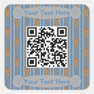 Fun and Fancy Gingerbread Man Square Sticker