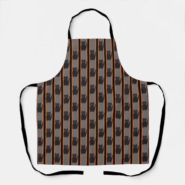 Fun and Fancy Halloween Black Cats Apron (Front)
