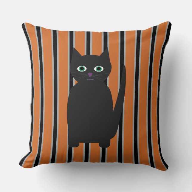 Fun and Fancy Halloween Black Cats Cushion (Front)
