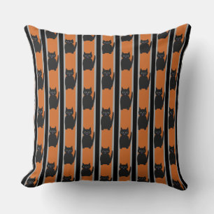 Fun and Fancy Halloween Black Cats Cushion