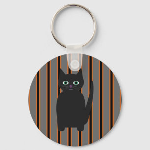 Fun and Fancy Halloween Black Cats Key Ring