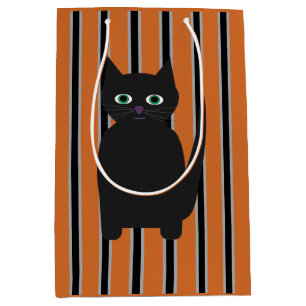 Fun and Fancy Halloween Black Cats Medium Gift Bag