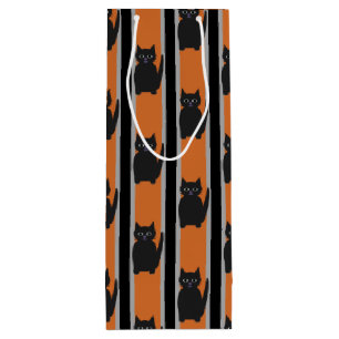 Fun and Fancy Halloween Black Cats Wine Gift Bag