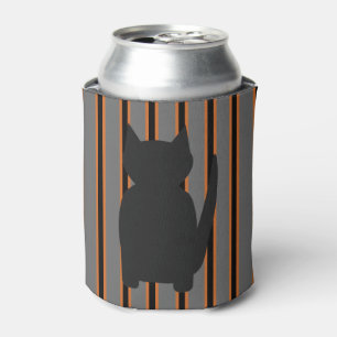 Fun and Fancy Halloween Black Silhouette Cats Can Cooler