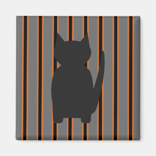 Fun and Fancy Halloween Black Silhouette Cats Magnet