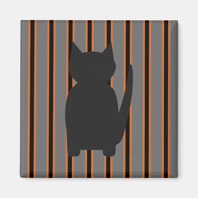 Fun and Fancy Halloween Black Silhouette Cats Magnet (Front)