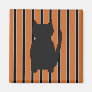 Fun and Fancy Halloween Black Silhouette Cats Magnet