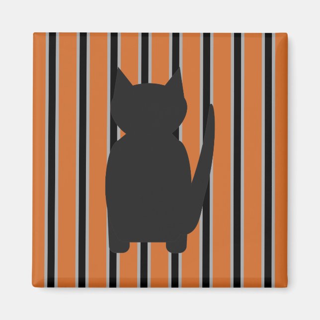 Fun and Fancy Halloween Black Silhouette Cats Magnet (Front)