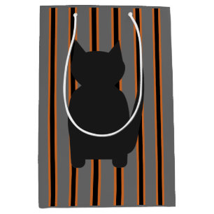 Fun and Fancy Halloween Black Silhouette Cats Medium Gift Bag