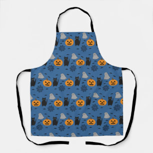 Fun and Fancy Halloween Cat Ghost Pumpkin Web Apron