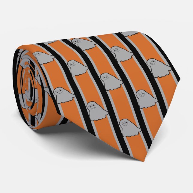 Fun and Fancy Halloween Ghosts Tie (Rolled)
