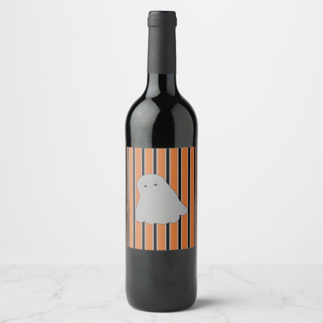 Fun and Fancy Halloween Ghosts Wine Label (Front)