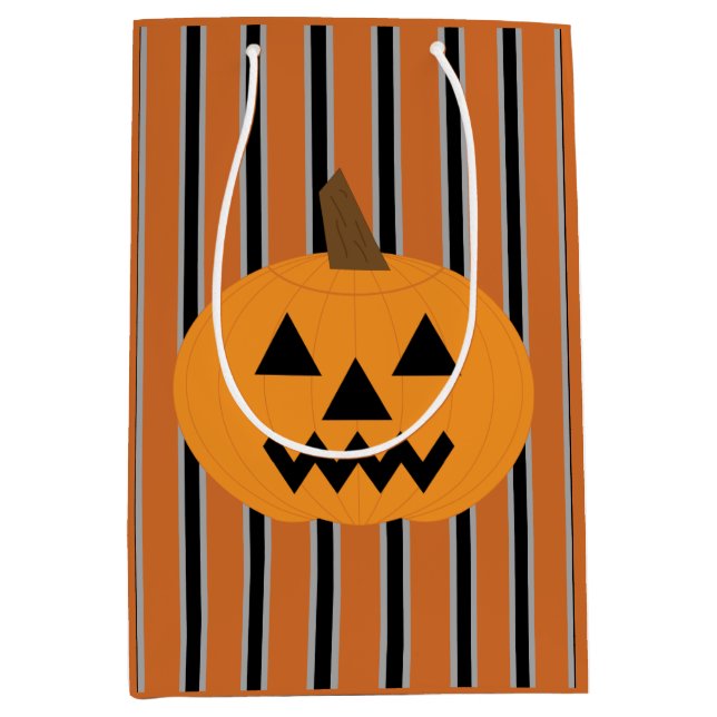 Fun and Fancy Halloween Pumpkins Medium Gift Bag (Front)