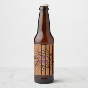 Fun and Fancy Halloween Spider Webs Beer Bottle Label