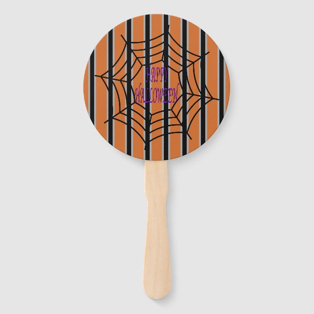 Fun and Fancy Halloween Spider Webs Hand Fan (Front)