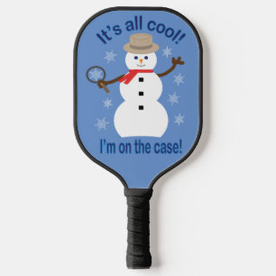 Fun and Fancy It's All Cool Snowman Detective Pickleball Paddle