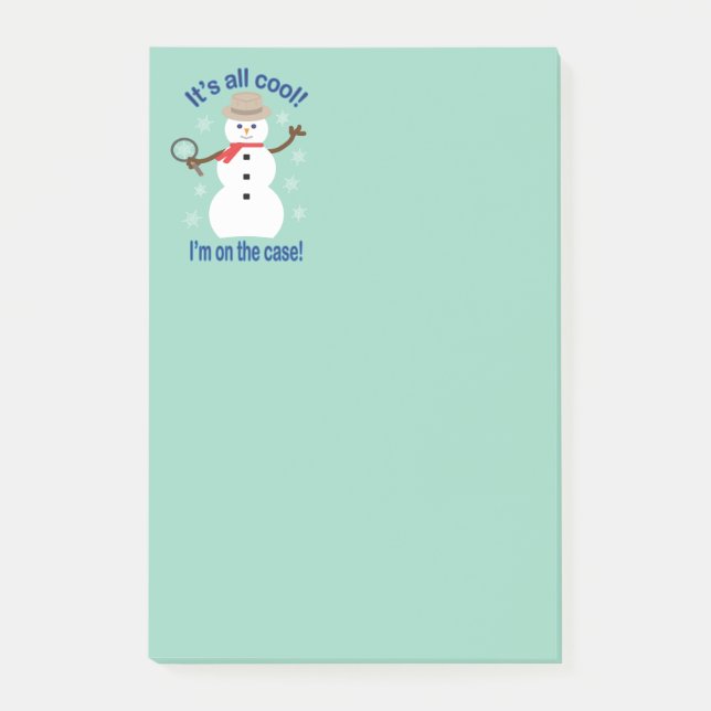 Fun and Fancy It's All Cool Snowman Detective Post-it Notes (Front)